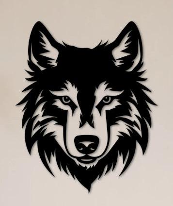 Wanddecoratie hout wolf, Antiek en Kunst, Ophalen of Verzenden