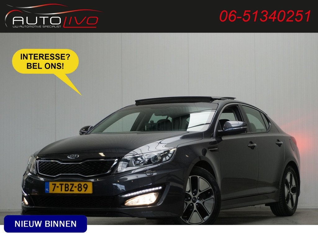 Kia Optima 2.0 CVVT Hybrid Super Pack NL AUTO! PANO INFINITY, Euro 5, Gebruikt, Zwart, 4 cilinders