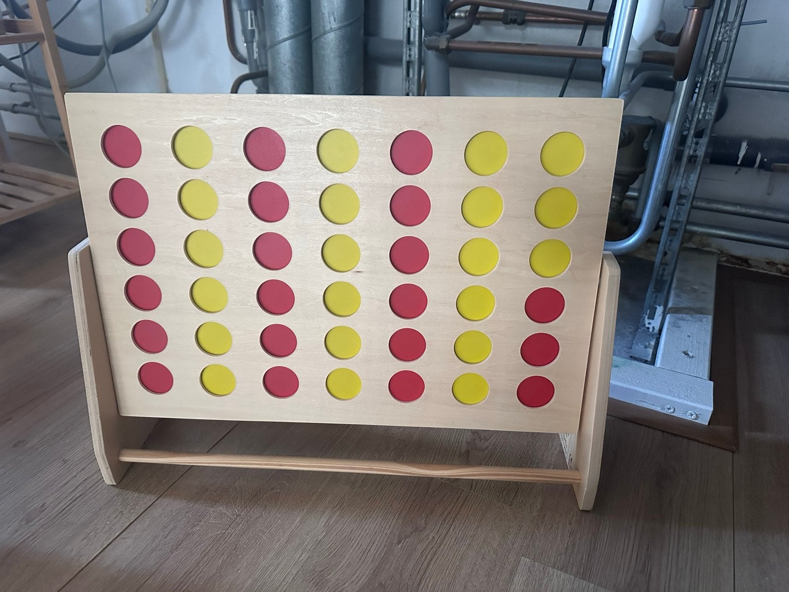 Houten Vier op een Rij spel - Groot formaat, Een of twee spelers, Ophalen, Gebruikt