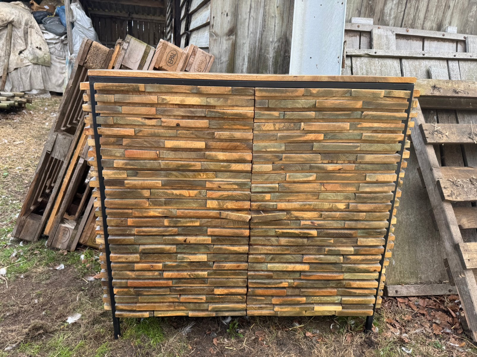 Teak mango hout dressoir topstaat, Ophalen of Verzenden, Zo goed als nieuw, 25 tot 50 cm