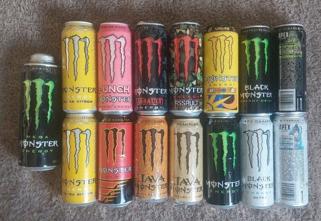 Monster Energy Blikjes - vol, Ophalen of Verzenden