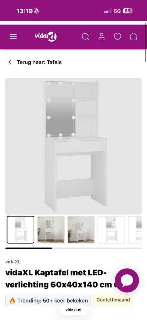 Make-Up tafel, Huis en Inrichting, Tafels | Kaptafels, Ophalen of Verzenden, Zo goed als nieuw, 50 tot 100 cm, Minder dan 100 cm