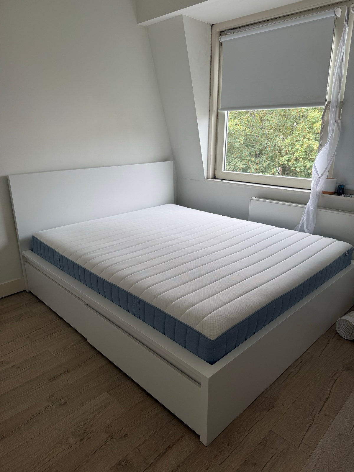 IKEA Malm bed, matras & 4x bedlade, Ophalen, Gebruikt, Wit, Tweepersoons