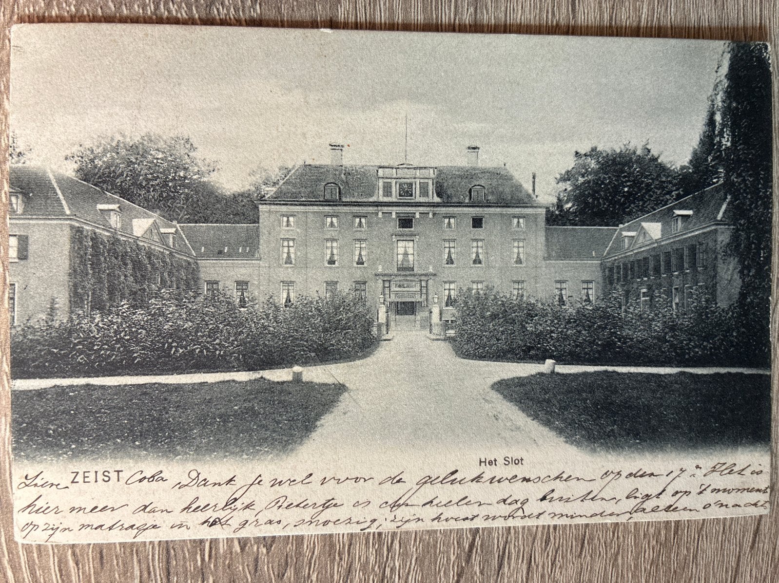 Oude ansichtkaart 'Het Slot' Zeist - 1906  Pension Ellinchem, Ophalen of Verzenden, Voor 1920, Gelopen, Utrecht