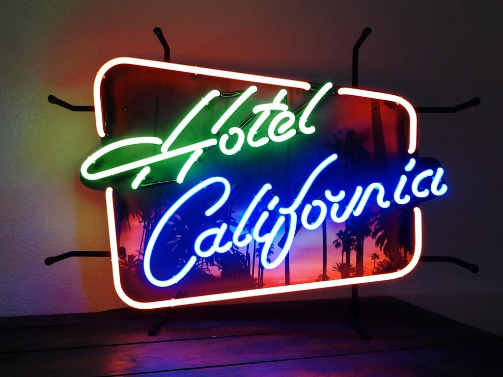 Hotel California neon lamp sixties fifties neonverlichting, Verzamelen, Merken en Reclamevoorwerpen, Ophalen, Zo goed als nieuw