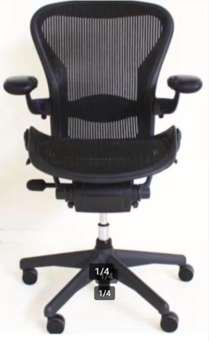 Herman Miller Aeron Type C Bureaustoel Grafiet met Lumbar, Zwart, Ophalen of Verzenden, Zo goed als nieuw, Nvt