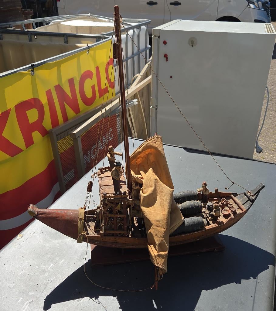 Antieke modelboot Portugese wijnboot hout, Hobby en Vrije tijd, Modelbouw | Boten en Schepen, Ophalen, Gebruikt, X, X
