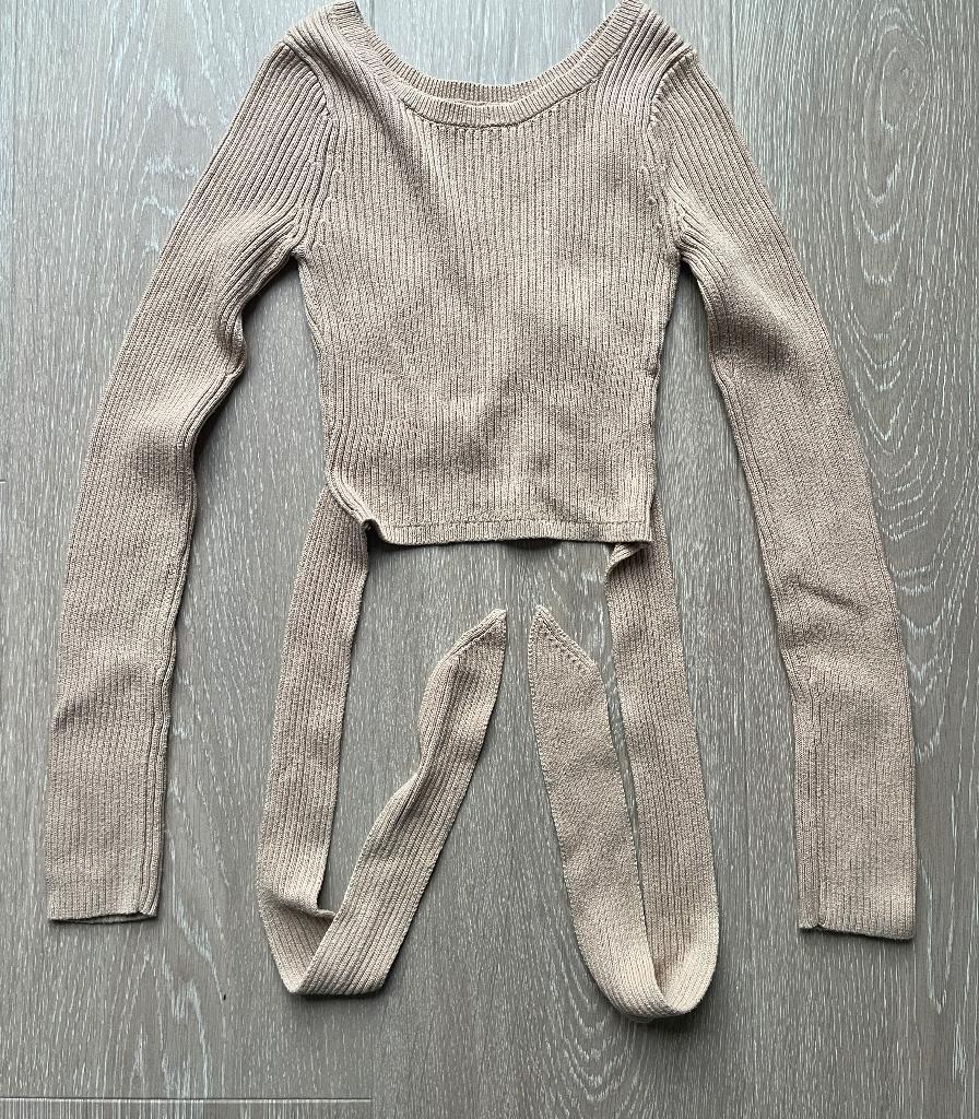 Hollister top bruin - Maat XS, Bruin, Verzenden, Zo goed als nieuw, Lange mouw