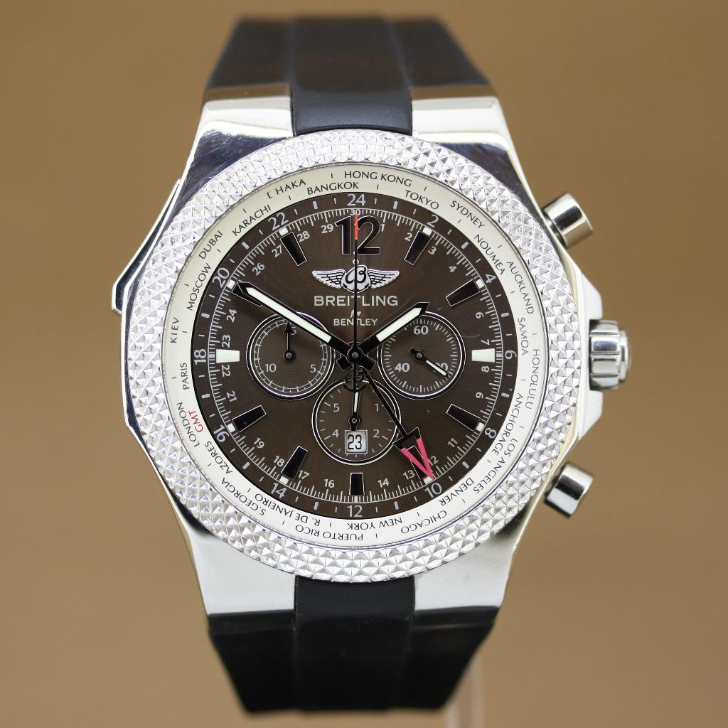 Breitling for Bentley GMT Ref. A47362, Gebruikt, Staal, Breitling, Polshorloge