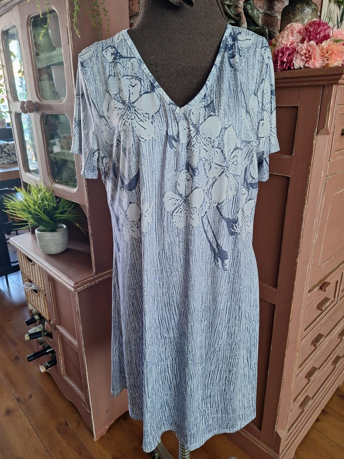 Jurk xxl kreukvrij stretch, Kleding | Dames, Jurken, Blauw, Maat 46/48 (XL) of groter, Ophalen of Verzenden, Zo goed als nieuw