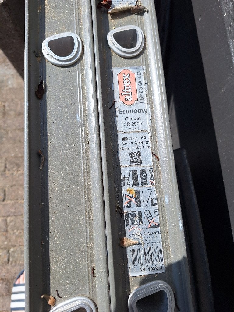 Aluminium Altrex ladder 2x 14 treden incl afstandsbok, Doe-het-zelf en Verbouw, Ladders en Trappen, Ophalen, Gebruikt, Ladder