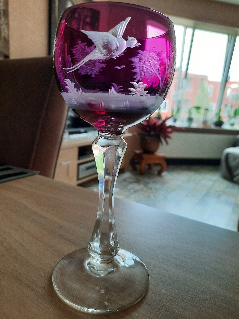 Amethist bohemian kristal wijnglas, Ophalen
