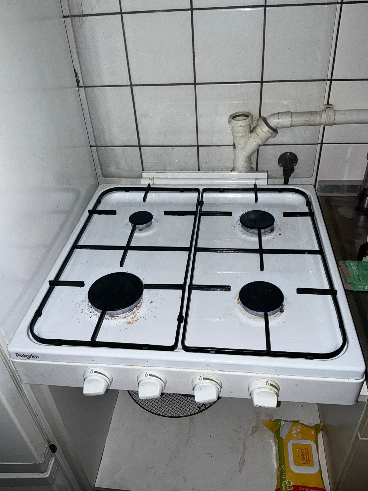 Pelgrim Gasfornuis 54x54x8 cm - Vonkfunctie werkt, Ophalen, Gebruikt, Minder dan 85 cm, 4 kookzones