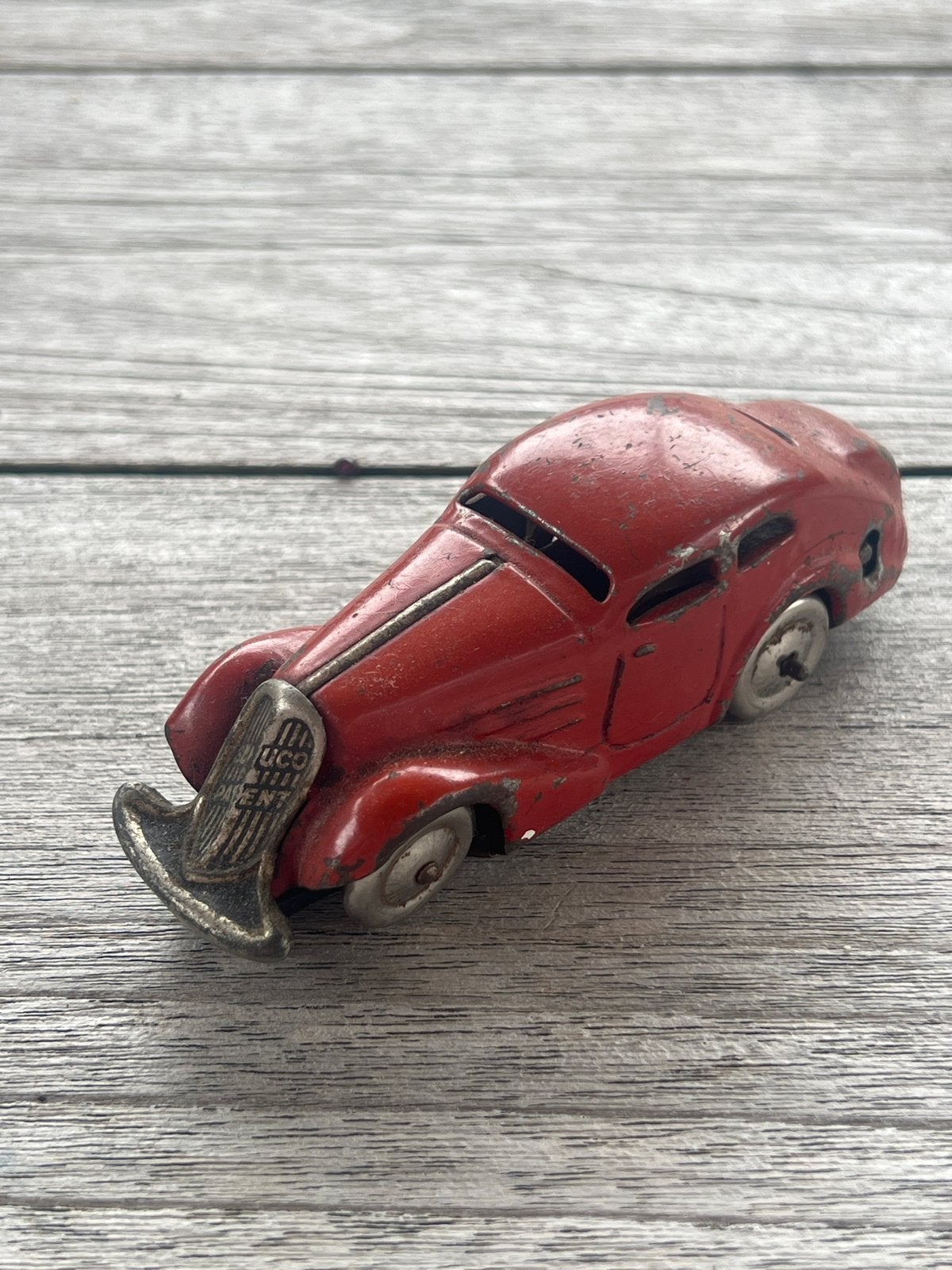 Schuco Patent Blikken Auto - Vintage Rood Speelgoed, Ophalen of Verzenden, Gebruikt