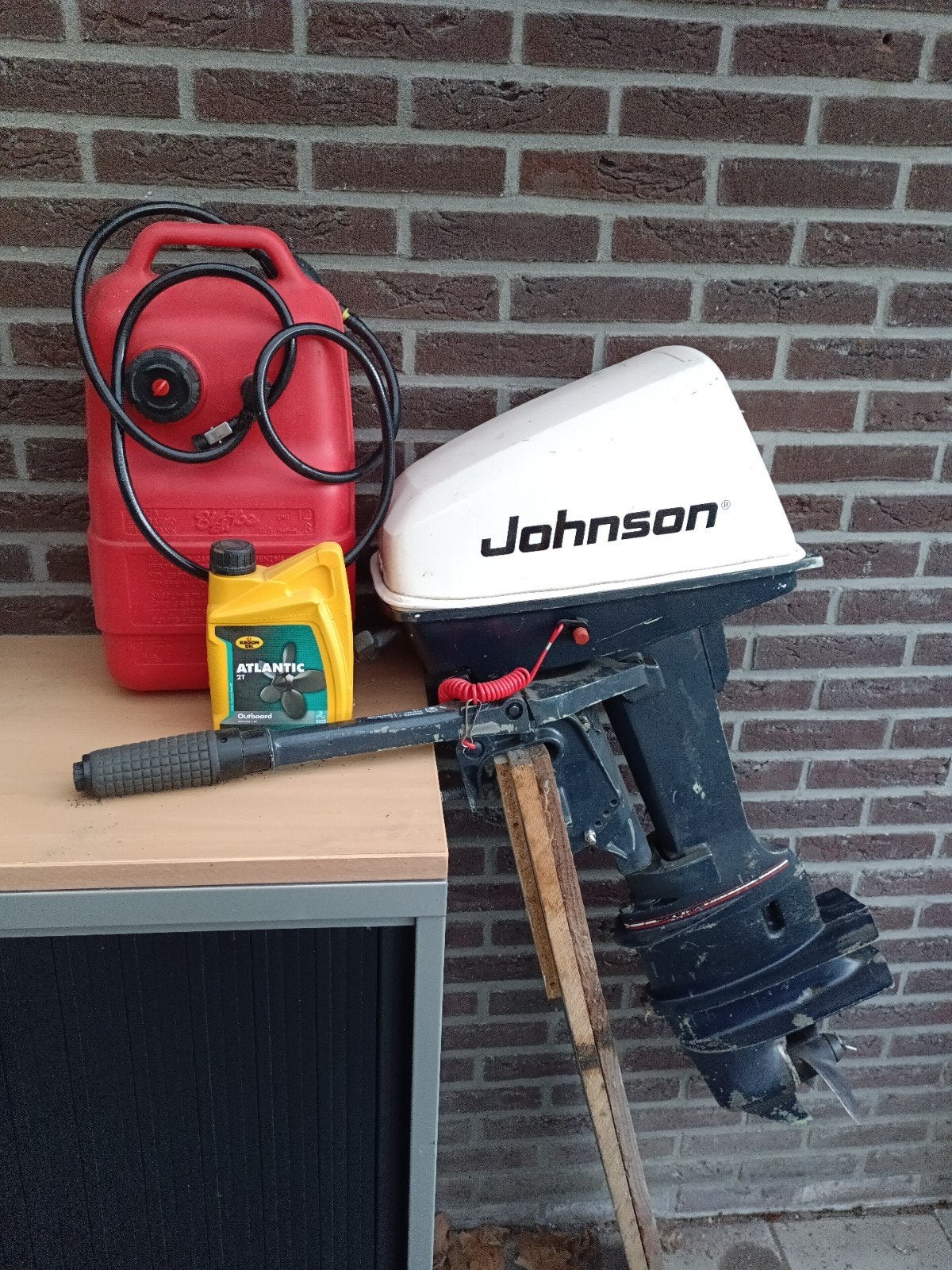 Johnson langstaart 8pk 2 takt komt met tank, Ophalen, Gebruikt, 5 tot 10 pk, Buitenboordmotor