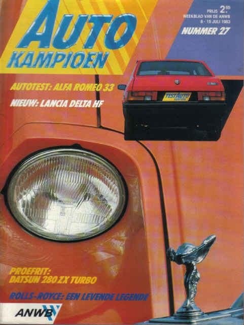 Autokampioen 27 1983 : Datsun 280 ZX Turbo - Alfa Romeo 33, Ophalen of Verzenden, Gelezen, Algemeen