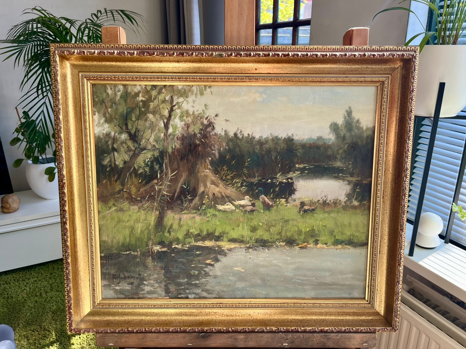 Schilderij olieverf op doek A J Zwart (Arie) Nieuwkoop, Antiek en Kunst, Kunst | Schilderijen | Klassiek, Ophalen of Verzenden