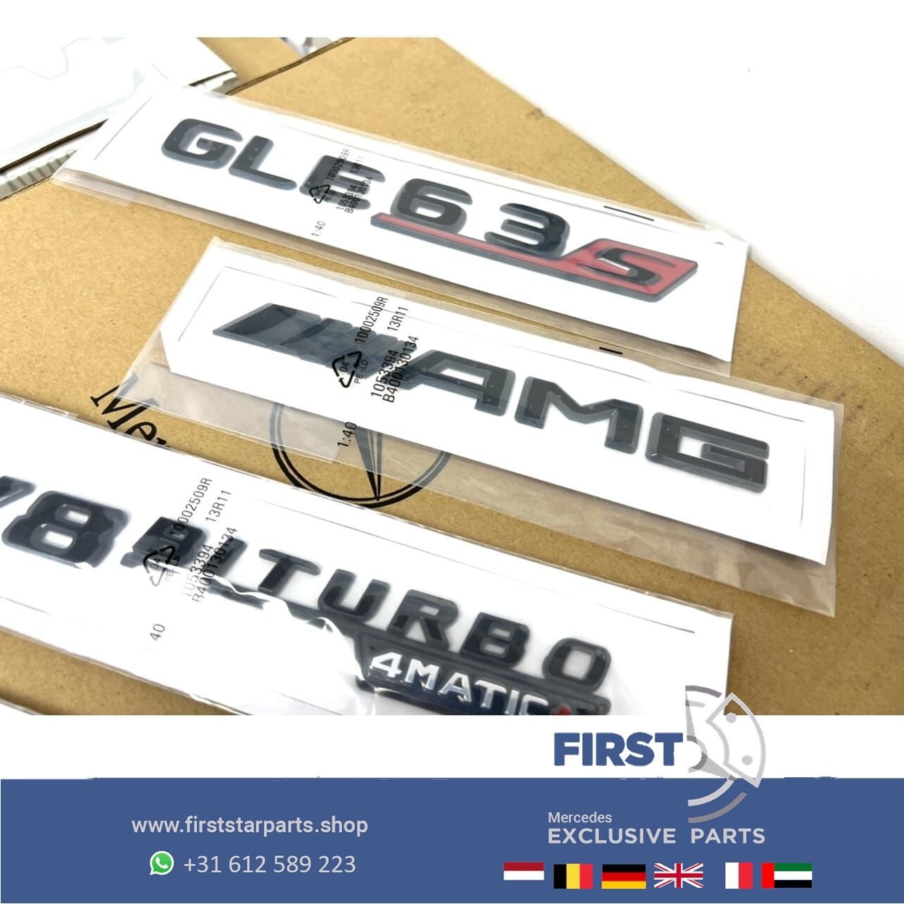 W166 W167 C167 V167 W292 GLE63S AMG LOGO SET GLE 63 S ZWART, Auto-onderdelen, Gebruikt, -, Ophalen of Verzenden, -