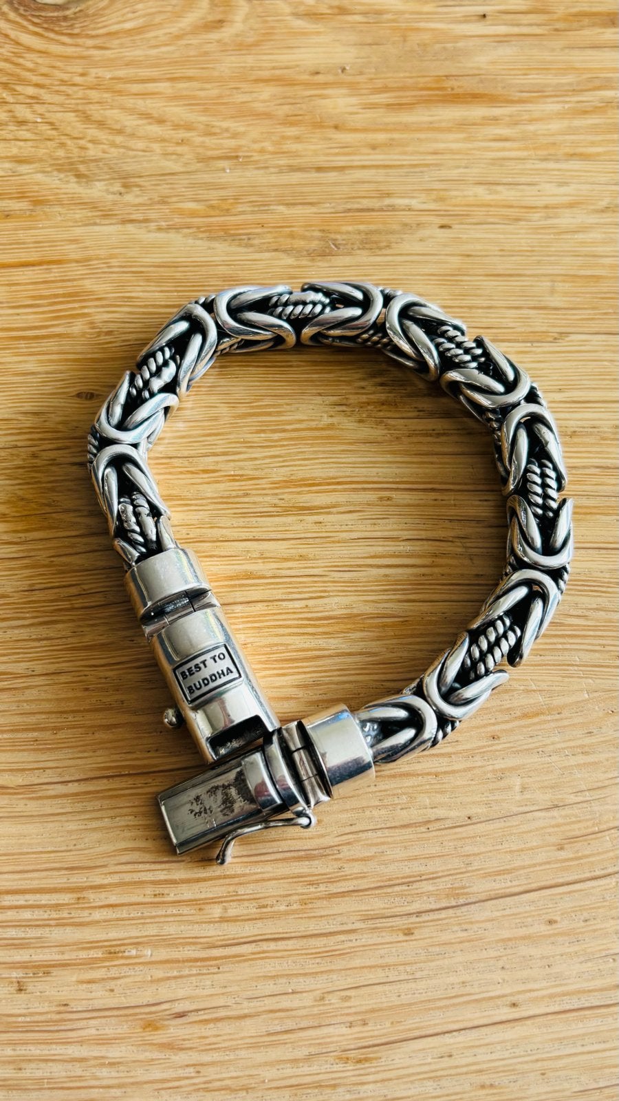 Zilveren Best to Buddha armband - Koningsschakel, Ophalen of Verzenden, Zo goed als nieuw, Zilver