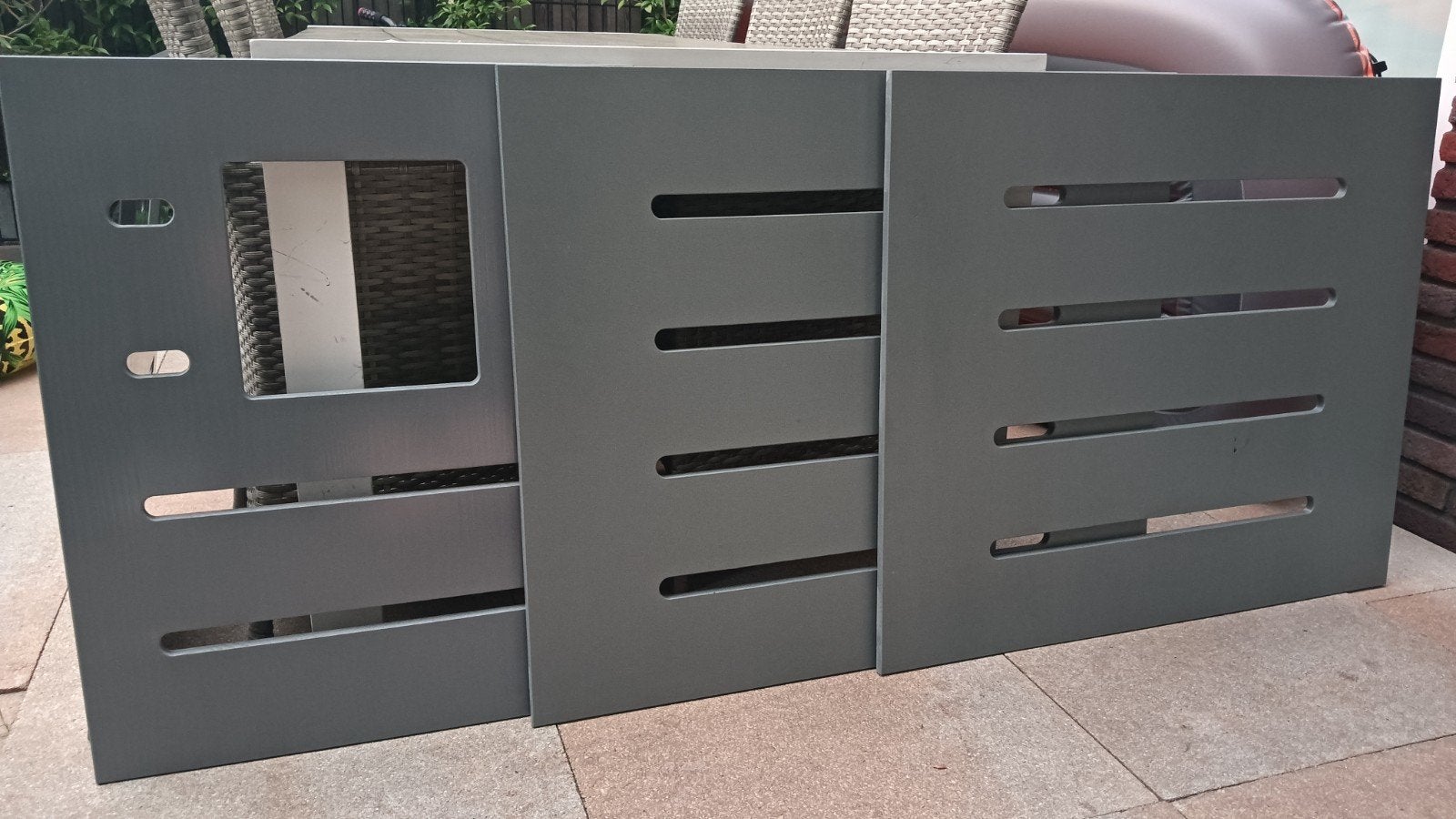 Panelen voor halfhoogslaper, Ophalen, Eenpersoons, Nieuw, Grijs