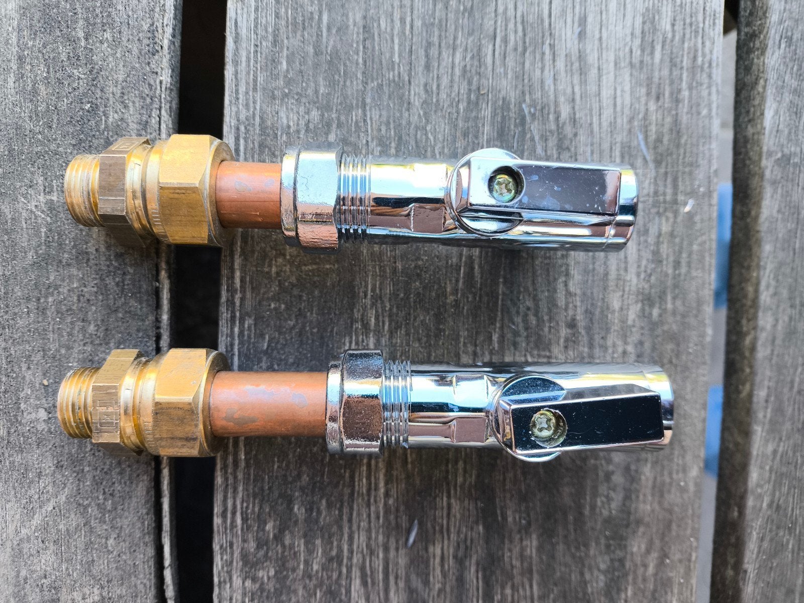 2 stuks stopkranen voor keuken, wasbak of douche, Ophalen of Verzenden, Gebruikt, Chroom, Kraan