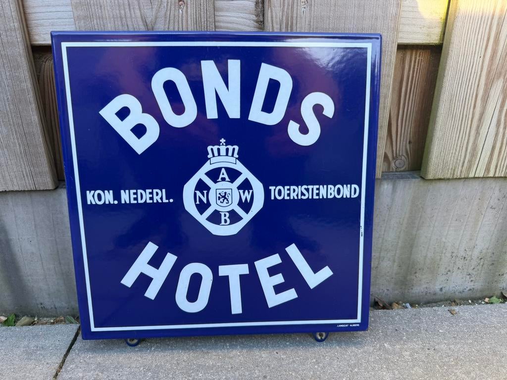 ANWB Bonds Hotel emaille bord, Reclamebord, Gebruikt, I, Ophalen of Verzenden