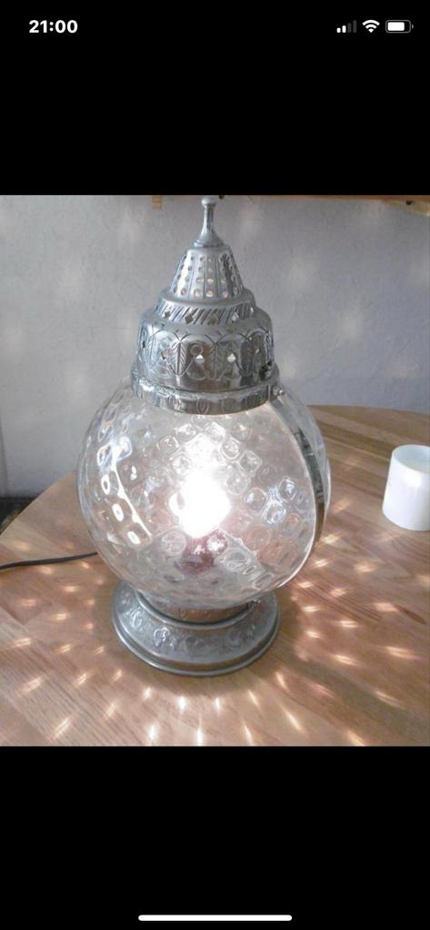 Marokkaanse tafellamp, Ophalen of Verzenden, Gebruikt, Glas, Minder dan 50 cm