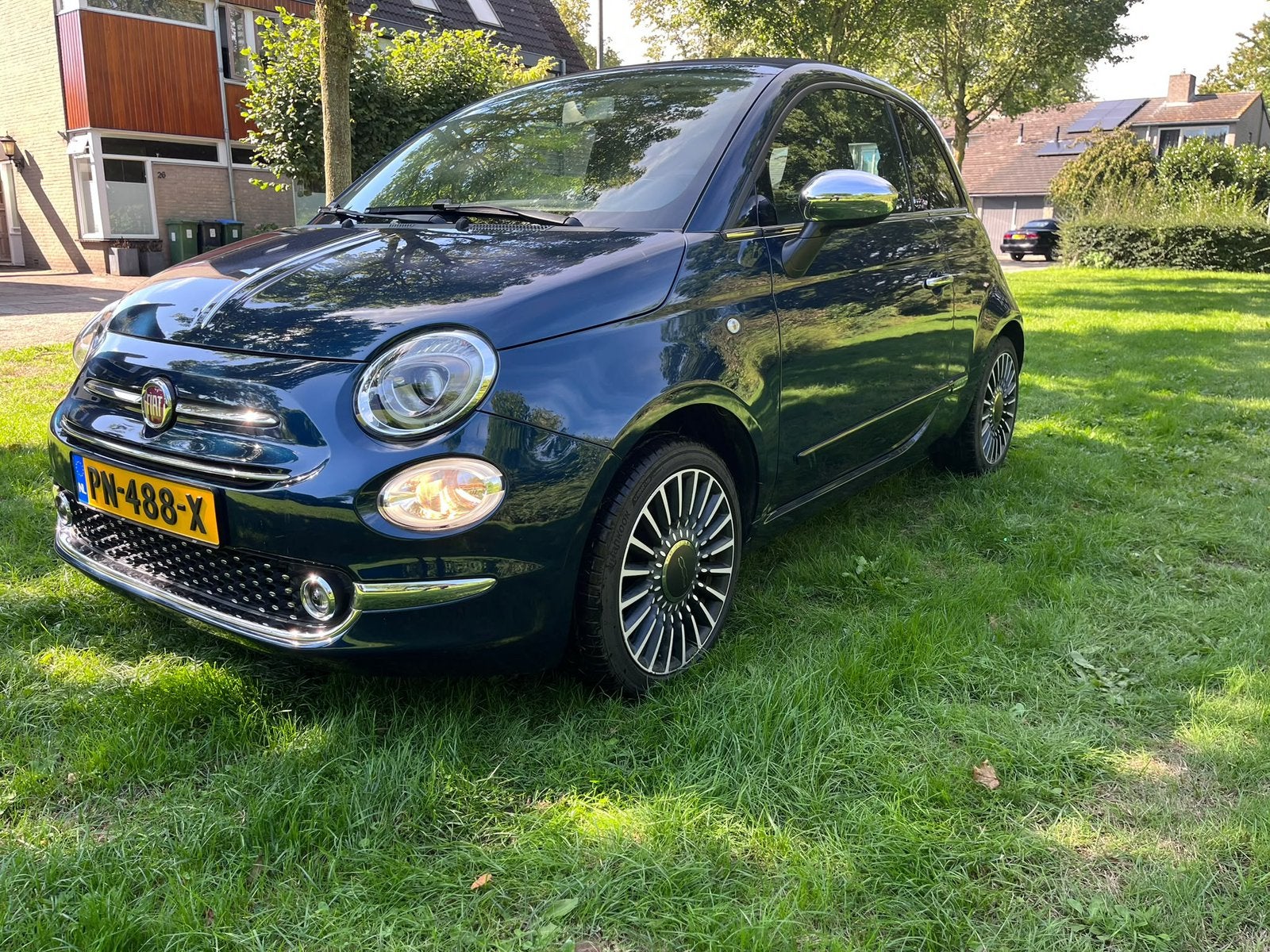 Fiat 500 C 1.2 AUT 2016 Blauw. Cabrio. Abarth leather seats, 4 cilinders, Leder, Particulier, 69 pk