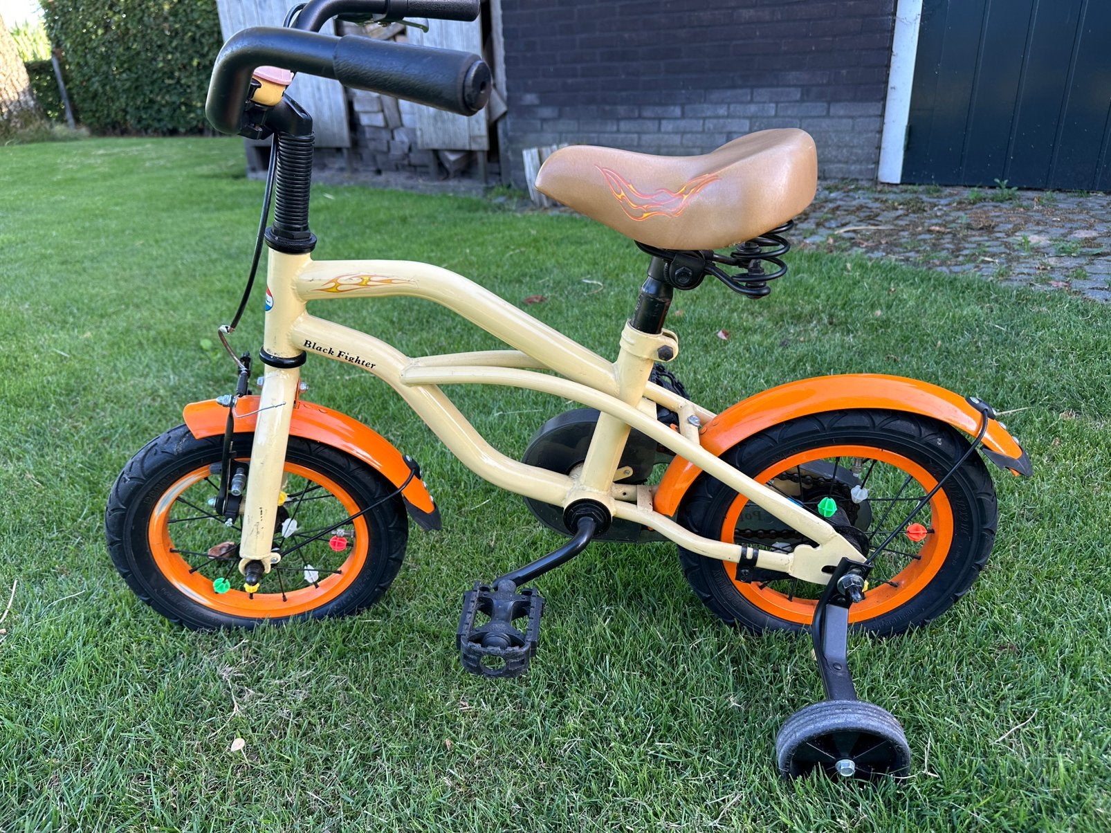 Kinderfiets Popal Black Fighter. Z.g.a.n., Ophalen, Zo goed als nieuw, Minder dan 16 inch