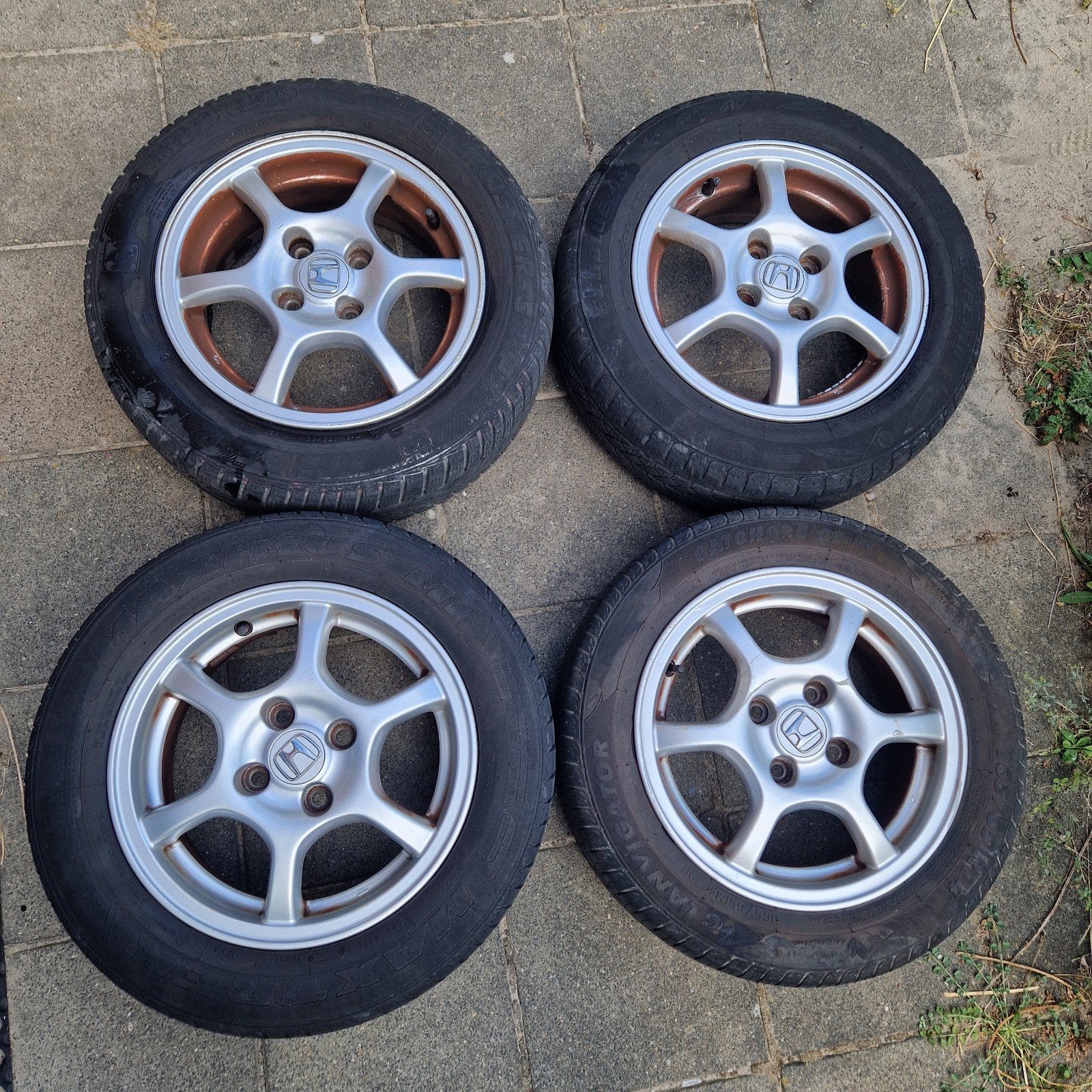 honda 14 inch velgen met 175-65-14 banden , 4x100, Auto-onderdelen, Banden en Velgen, Ophalen, 14 inch, Gebruikt, 175 mm