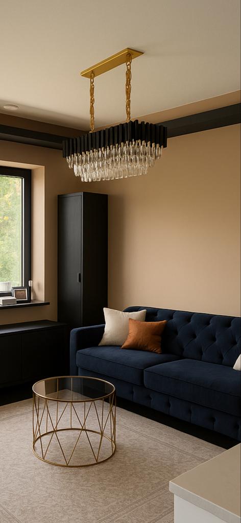 Luxe Kroonluchter & Wandlamp Set - Modern Chique/Glamour, Ophalen, Zo goed als nieuw, Metaal