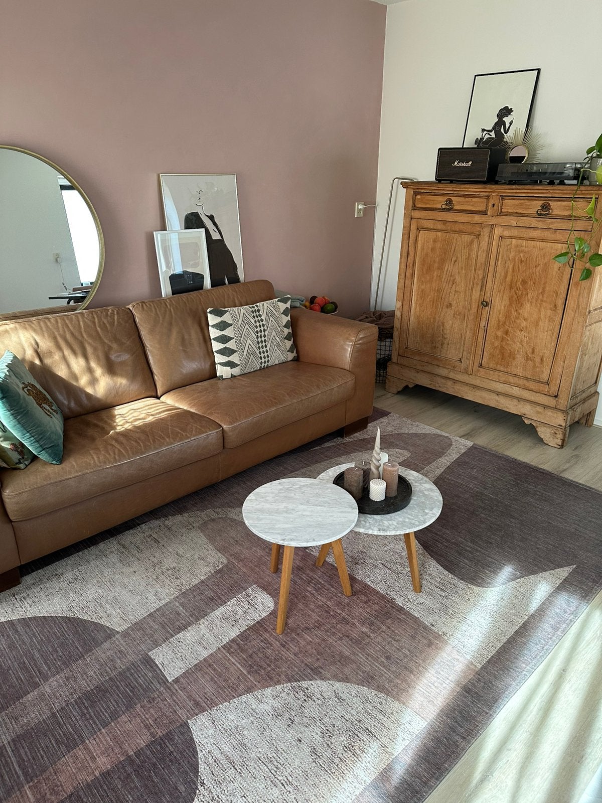 Gratis: bruine leren bank, Ophalen, Gebruikt, 125 cm of meer, Leer