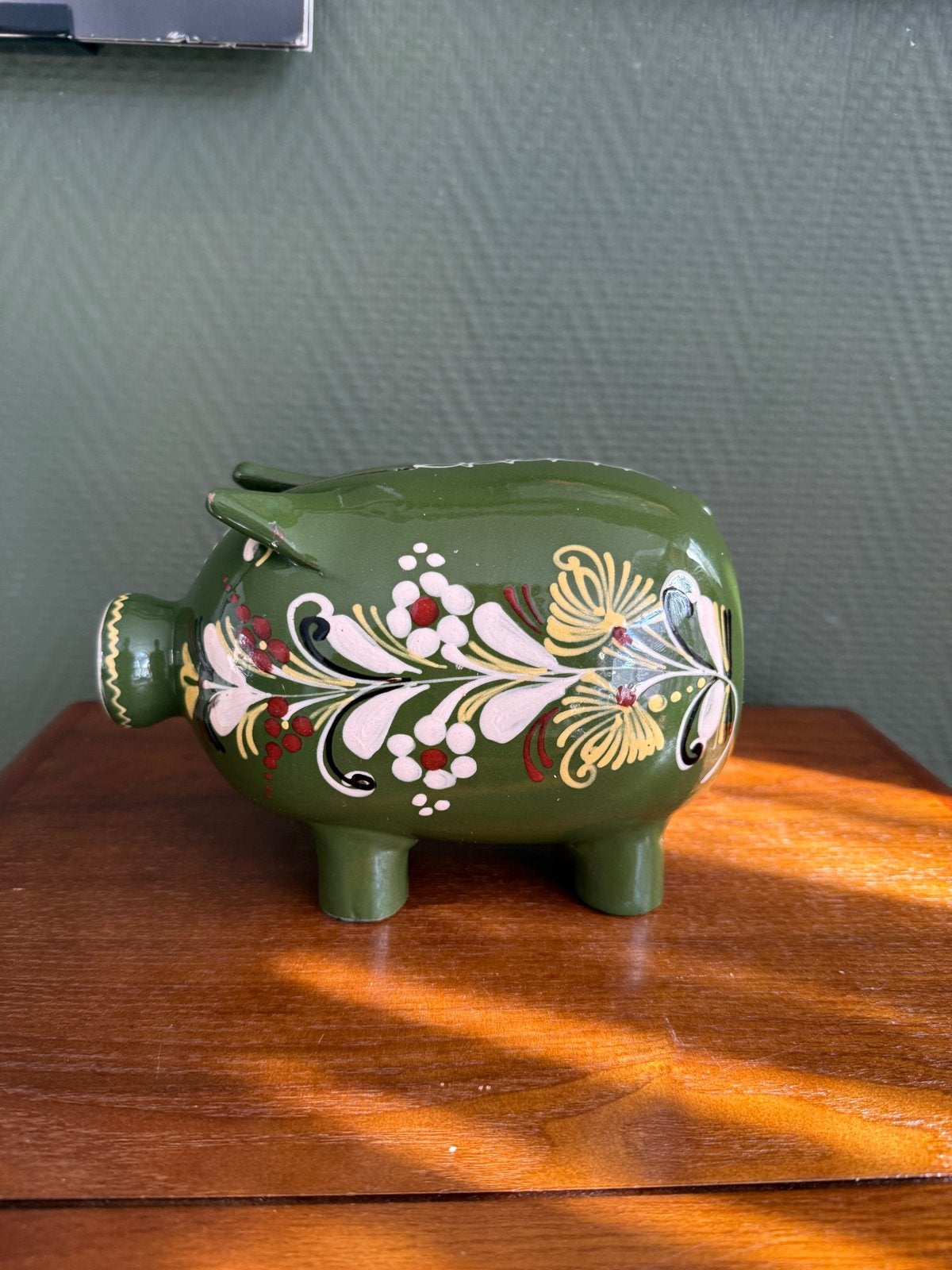 Vintage Hongaars Majolica spaarvarken, Ophalen of Verzenden, Gebruikt, Steen, Aardewerk of Keramiek, Dier