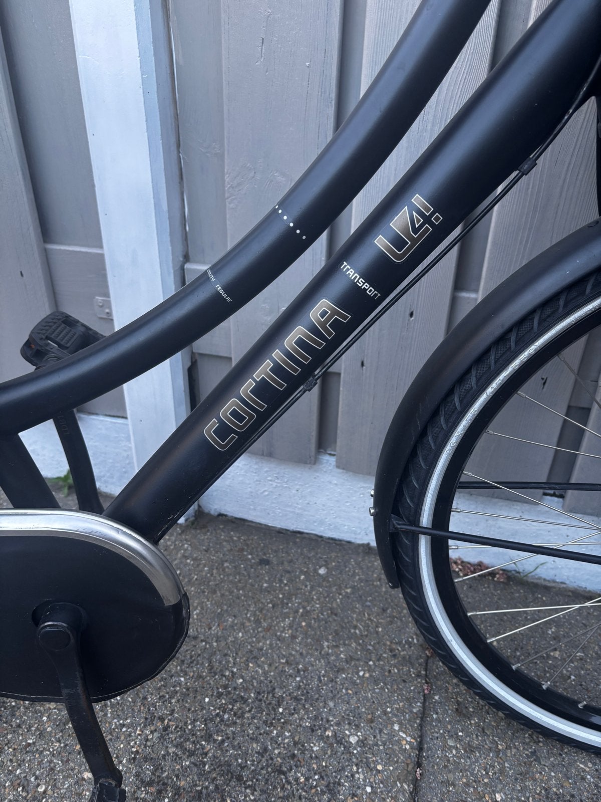 Cortina U4 Transportfiets Dames Zwart, Terugtraprem, Gebruikt, Versnellingen, 50 tot 53 cm