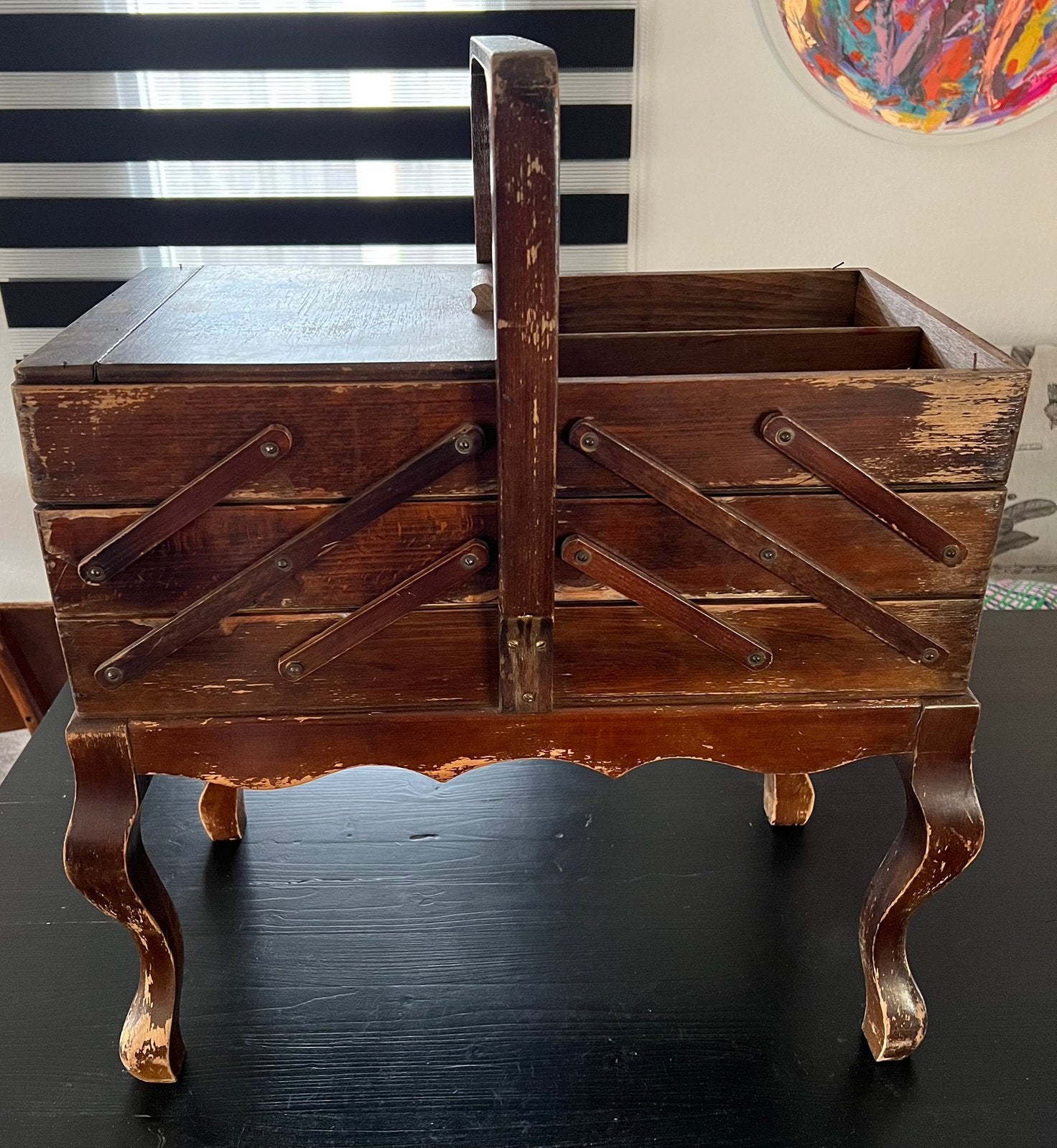 Vintage houten naaikastje, Ophalen, 50 tot 75 cm