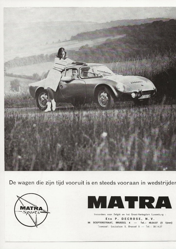 Matra tijd vooruit leaflet auto (mat), Ophalen of Verzenden, Zo goed als nieuw, Overige merken