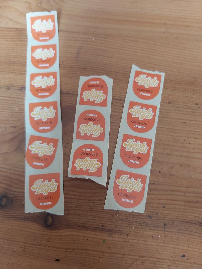 Jumbo juich / juichjack zegels, Jumbo, Ophalen of Verzenden