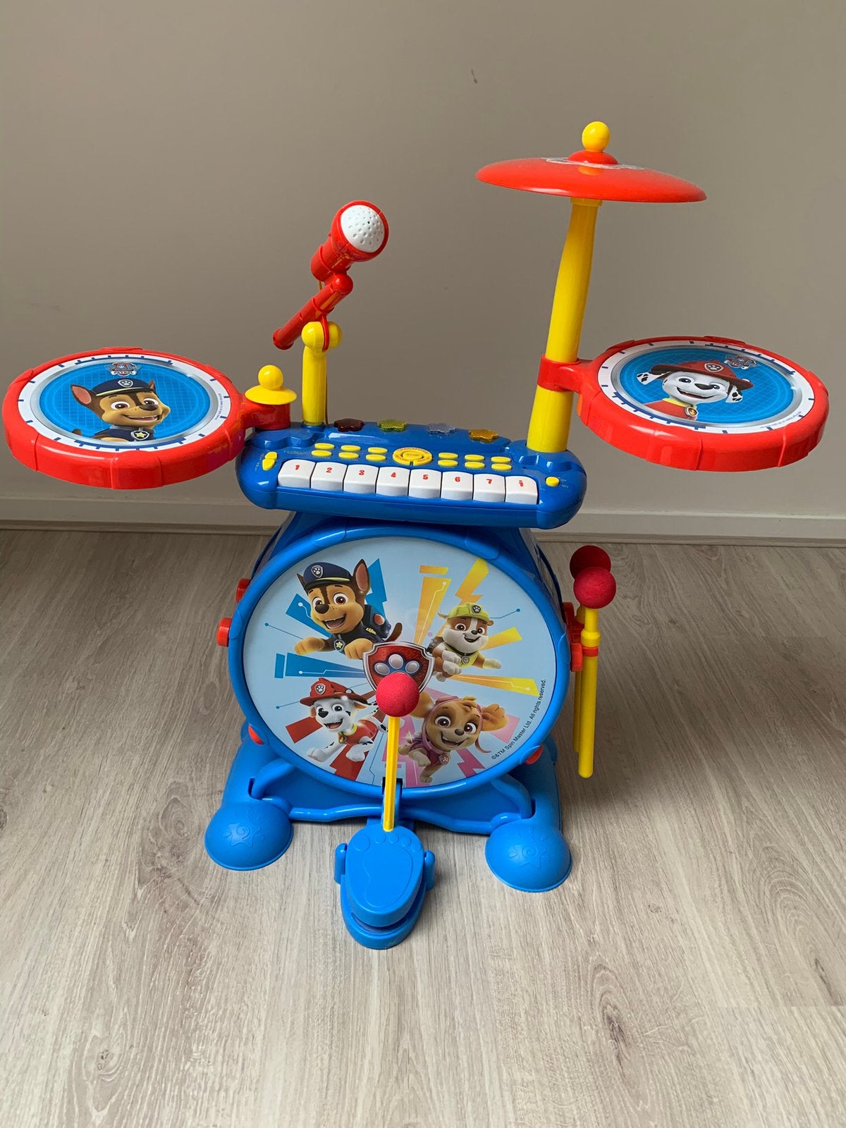 Drumstel Paw Patrol met keyboard en microfoon!, Ophalen, Zo goed als nieuw, Overige merken