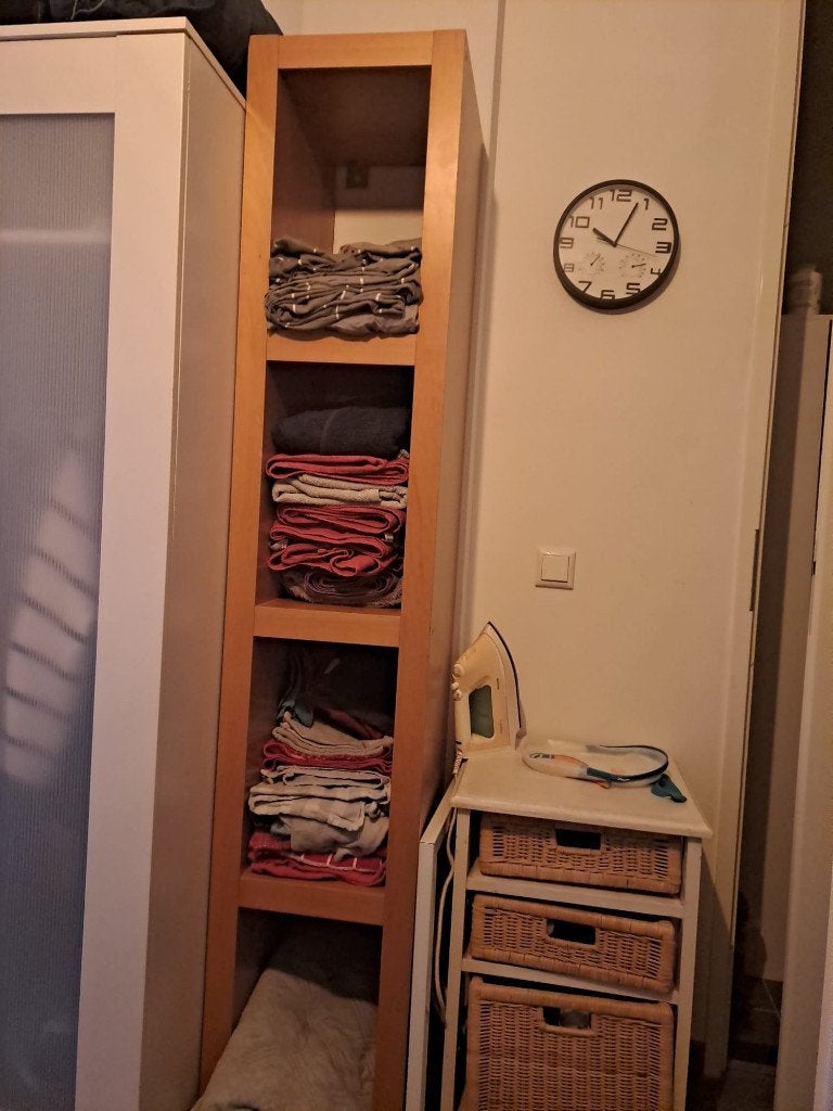 Houten zwevend TV meubel, Ophalen, Eikenhout, 150 tot 200 cm, Zo goed als nieuw