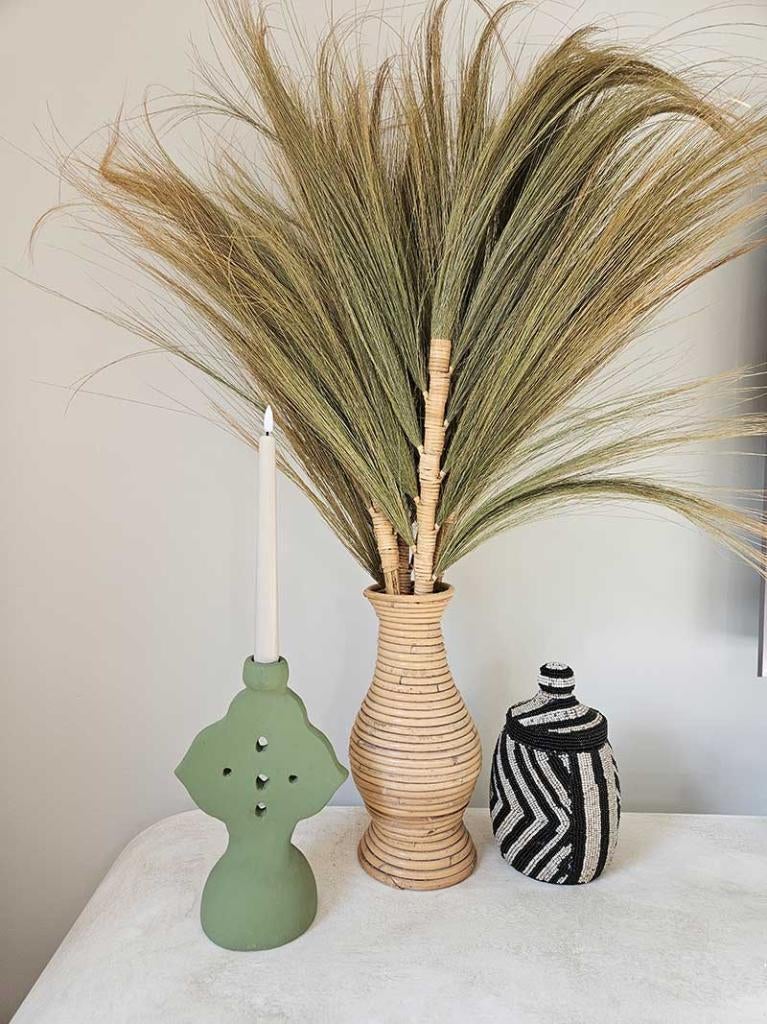 mini pluim bamboe stokken uit Bali, Huis en Inrichting, Woonaccessoires | Overige, Nieuw, Overige materialen, Bruin, Boho, Ophalen of Verzenden