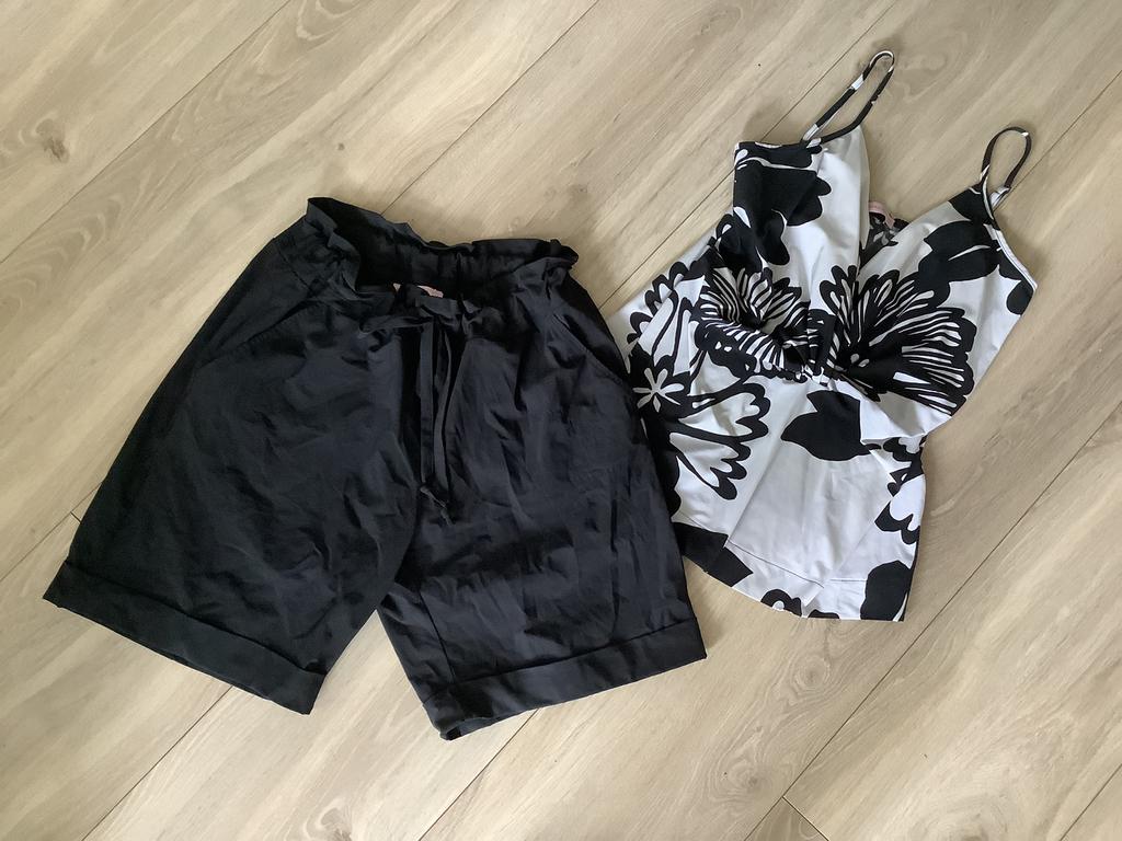 Studio Anneloes travelstof set L bermuda en top, Kleding | Dames, Broeken en Pantalons, Kort, Zwart, Maat 42/44 (L), Ophalen of Verzenden
