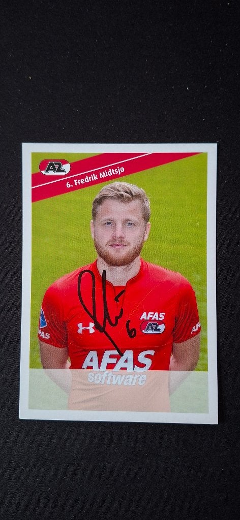 Spelerskaart met handtekening; Fredrik Midtsjo # AZ, Ophalen of Verzenden, Nieuw, AZ, Spelerskaart