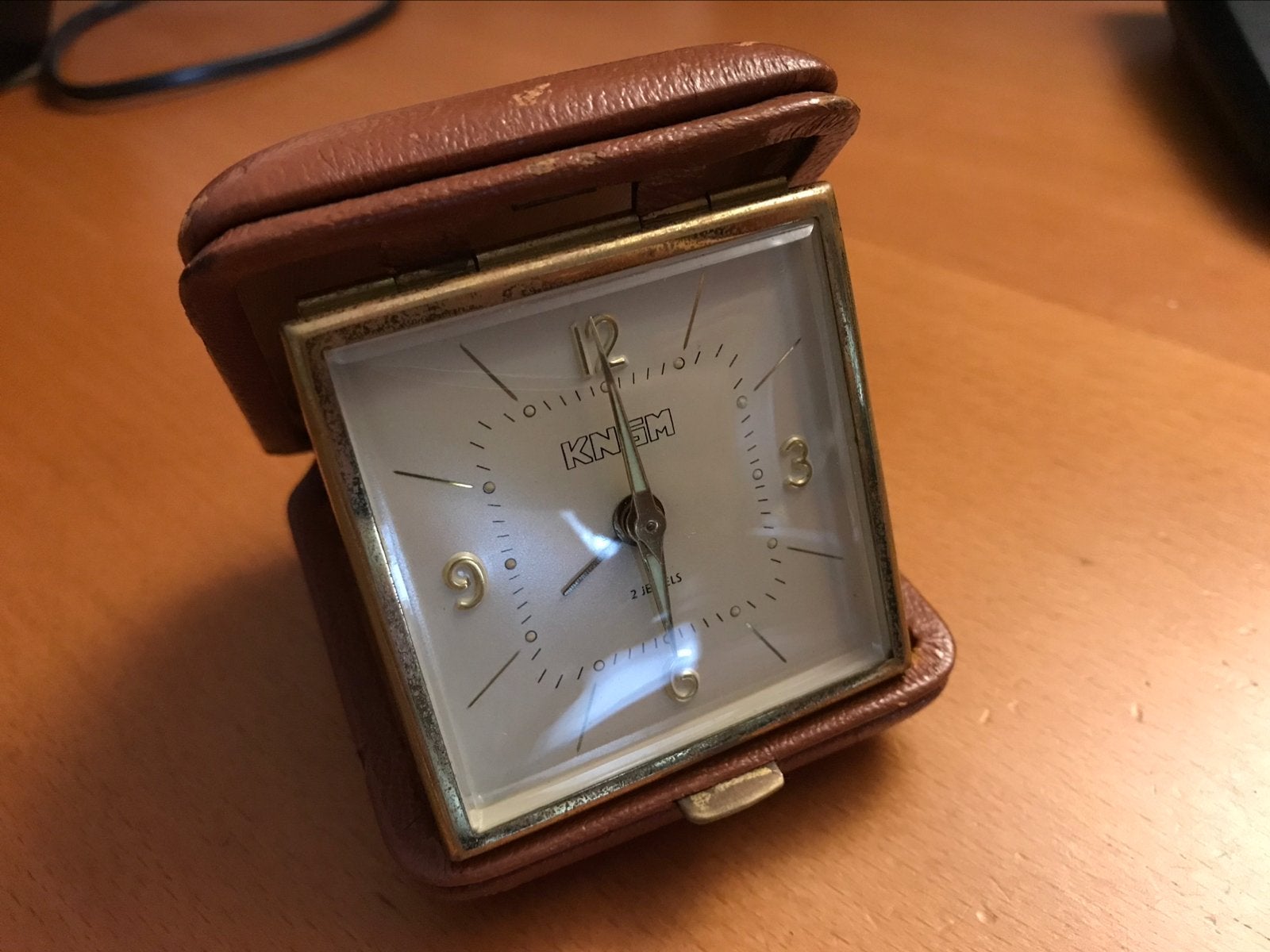 Klok reiswekker KNSM case made in West Germany vintage, Ophalen of Verzenden