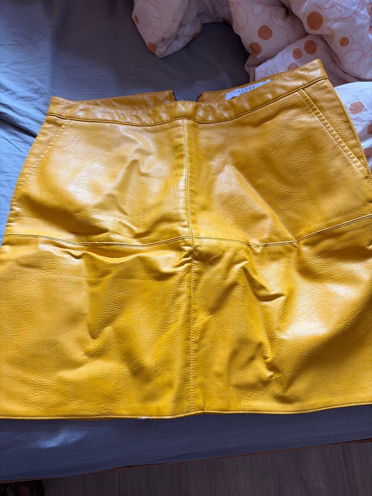 Nieuwe Costes leren rok - Geel - Maat M, Maat 38/40 (M), Geel, Nieuw, Ophalen of Verzenden
