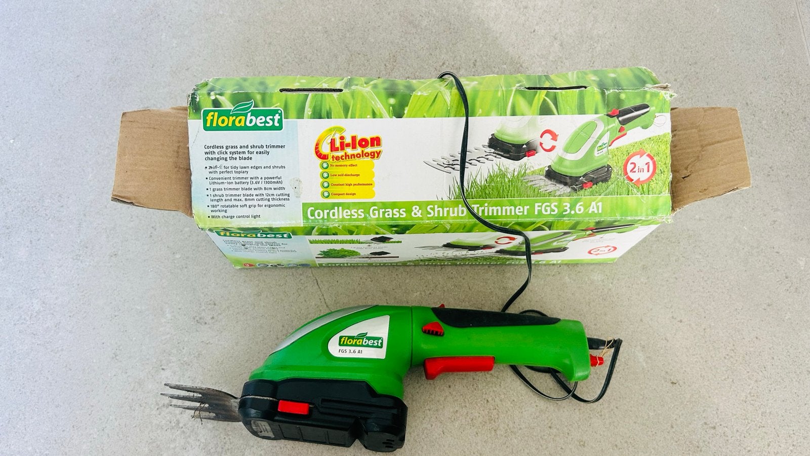 Florabest Accu Gras- en Struikschaar FGS 3.6 A1, Tuin en Terras, Heggenscharen, Ophalen, Gebruikt, Accu