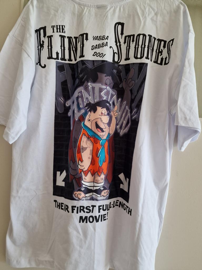 The Flintstones T-shirt - Yabba Dabba Doo!, Wit, Schott, Ophalen of Verzenden, Zo goed als nieuw