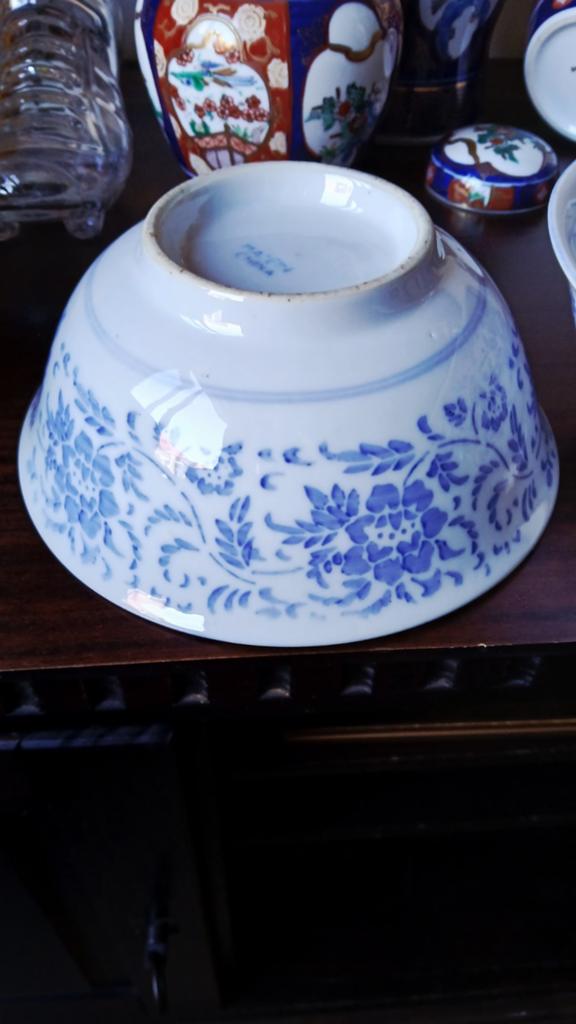 Set van 2 Grote Chinese Porseleinen Schalen - Blauw/Wit, Ophalen of Verzenden
