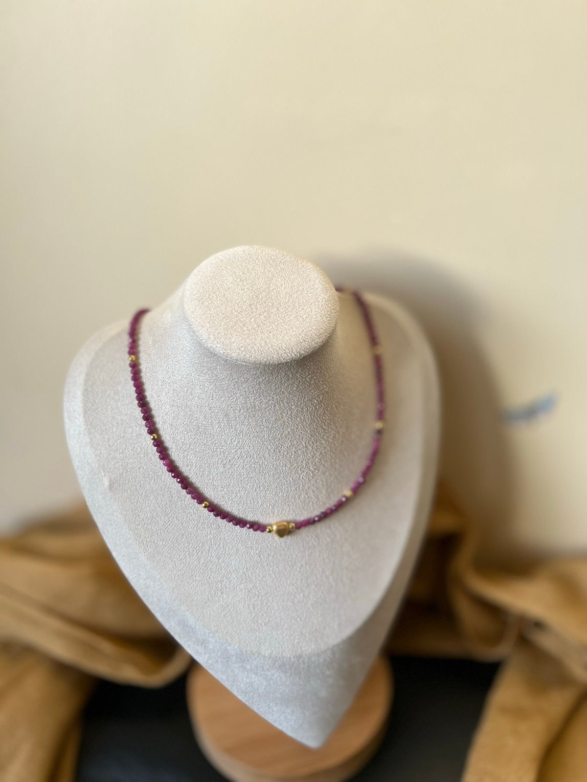 Robijn facet geluk beschermt liefde passie energie TIP, Sieraden, Tassen en Uiterlijk, Kettingen, Magnolia11, Nieuw, Verstelbaar