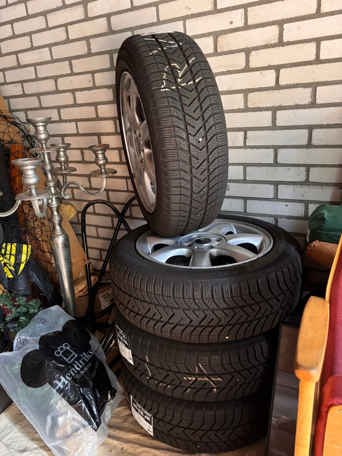 Winterbanden voor Mini Clubman incl. velgen, Ophalen, Gebruikt, 16 inch, Banden en Velgen