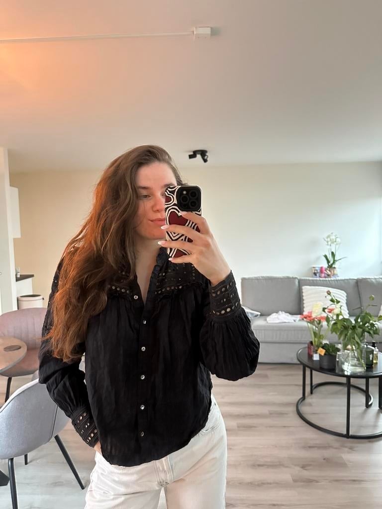 Ibana zwarte blouse, Ophalen of Verzenden, Zo goed als nieuw, Maat 38/40 (M), Zwart